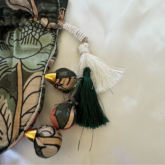 Ozel Bohemian, printed green tassel bag - Picture 9 of 12
